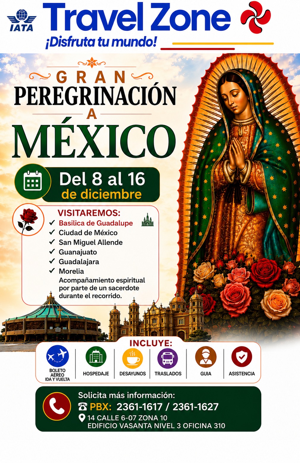 Afiche de Gran peregrinación a México del 8 al 16 del 2026